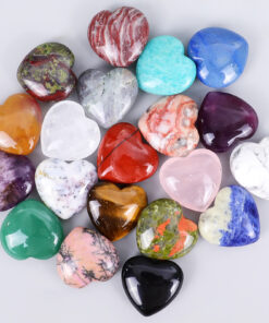 Wholesale Natural Crystal Agate Stone Horizontal Hole Heart-shaped 20mm Ornament Gemstone Heart Pendant