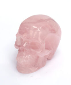 3In Rose Quartz Human Skull Hand-Carved Crystal Quartz Ornament for American Buyers