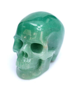 Green Aventurine Human Skull Hand-carved Gemstone Crystal Skull Art Sculpture Reiki Healing Stone Statue
