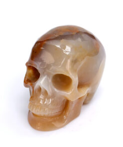 3In Chalcedony Human Skull Hand-Carved Crystal Chalcedony Ornament for American Buyers