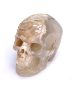 3In Sakura Agate Human Skull Hand-Carved Crystal Agate Ornament for Australia Buyers
