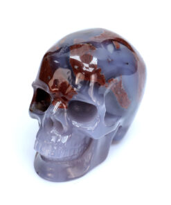3In Volcanic Agate Human Skull Hand-Carved Crystal Agate Ornament for American Buyers
