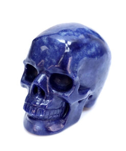 3In Blue Aventurine Human Skull Hand-Carved Crystal Aventurine Ornament for American Buyers