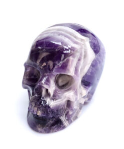 1.75 inches Amethyst Human Skull Hand-Carved Crystal Realistic Skull Sculpture