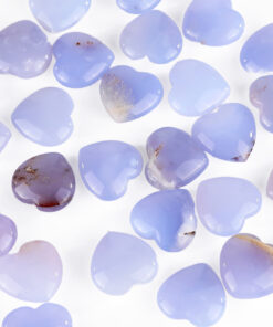High Quality Natural Turkish Blue Chalcedony Heart Shape Crystals Polished Love Healing Gemstone for Decor Energy Reiki Gift
