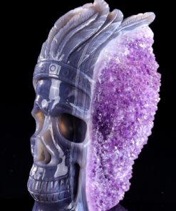 Natural Crystal Huge Amethyst Agate Skulls Polished Healing Crystal Amethyst Druzy Skulls
