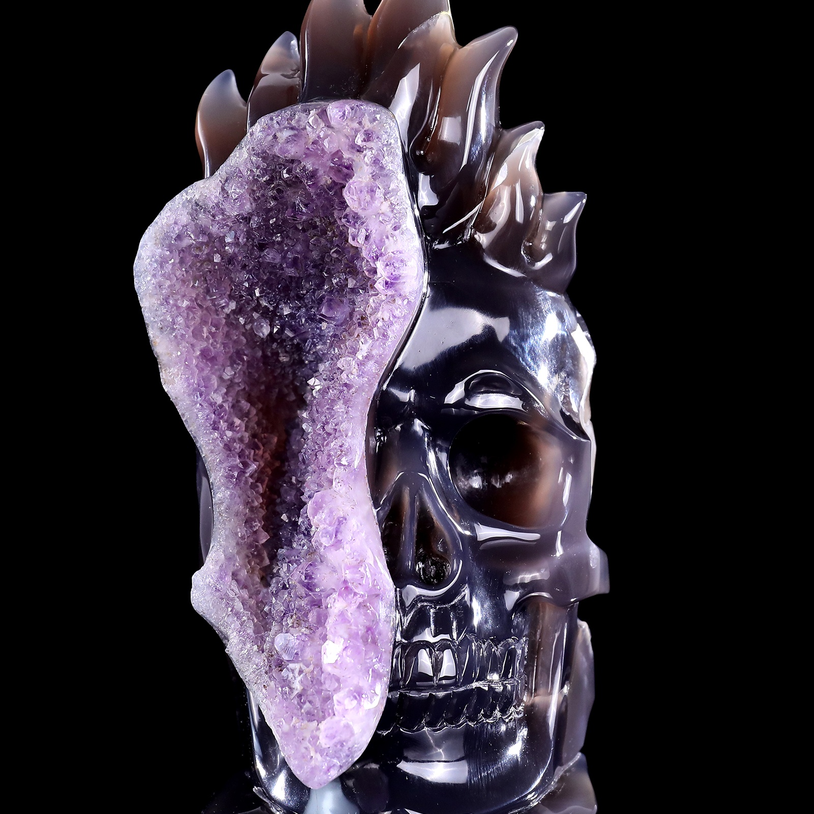Amethyst Druse Agate Skull (1)