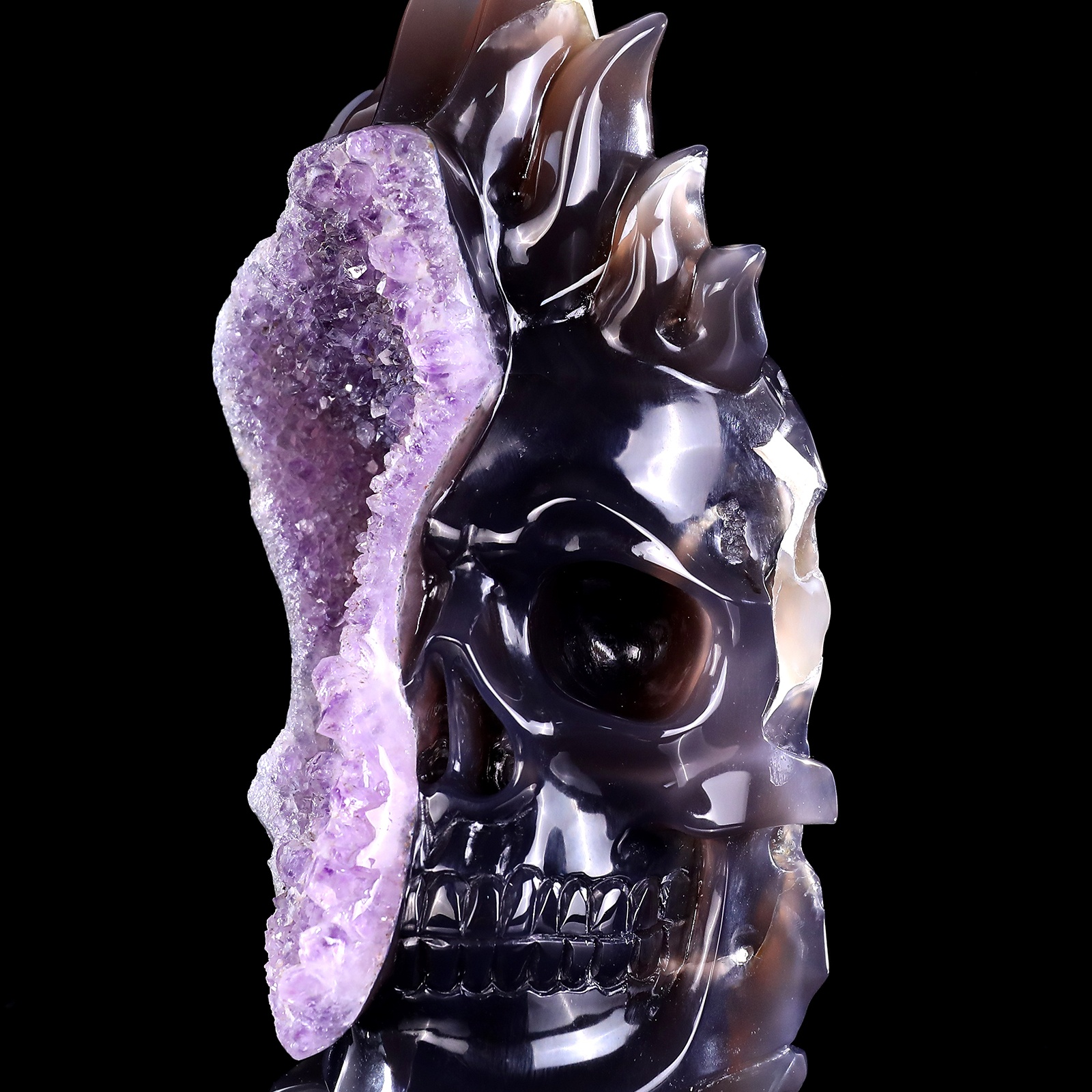 Amethyst Druse Agate Skull (3)