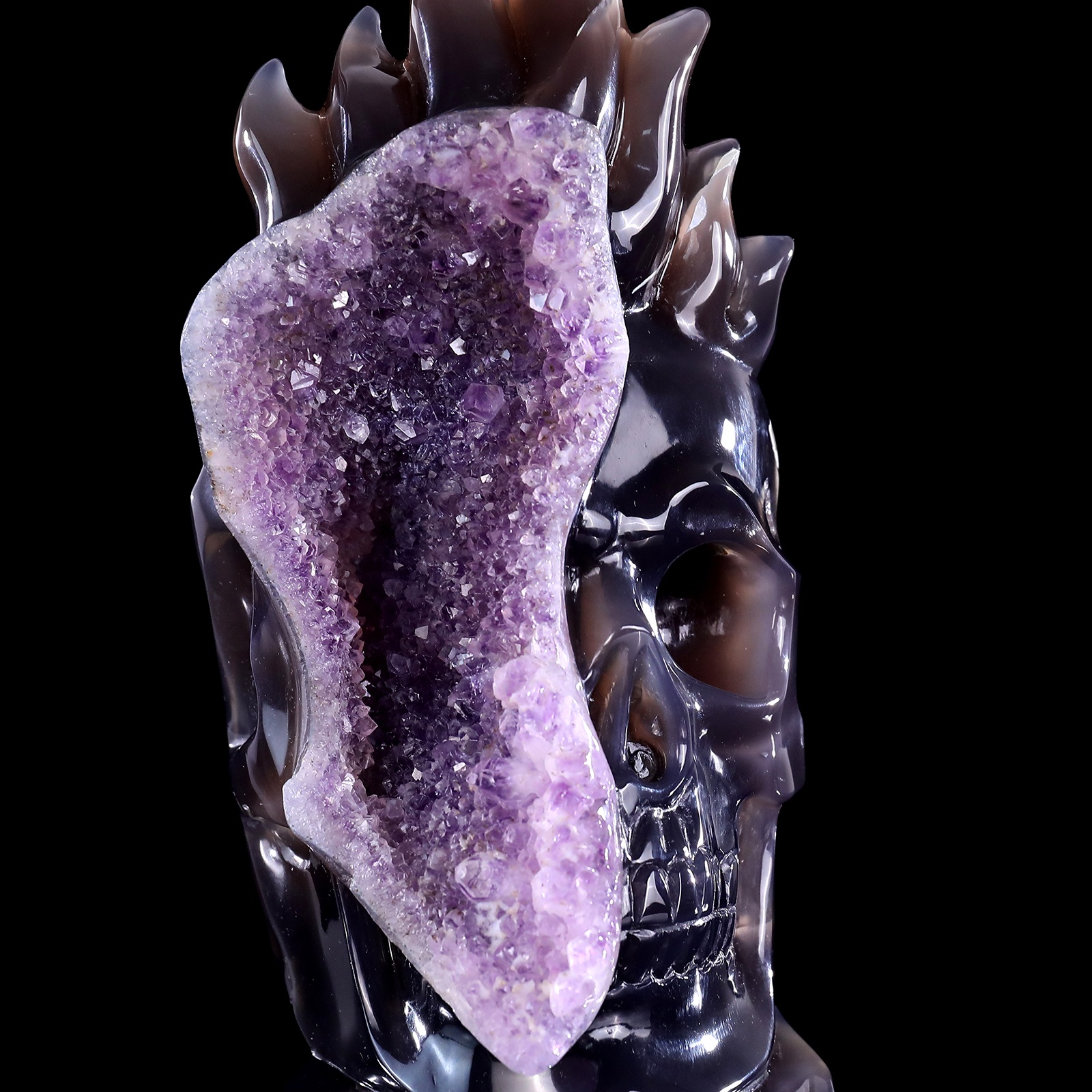 Amethyst Druse Agate Skull (8)