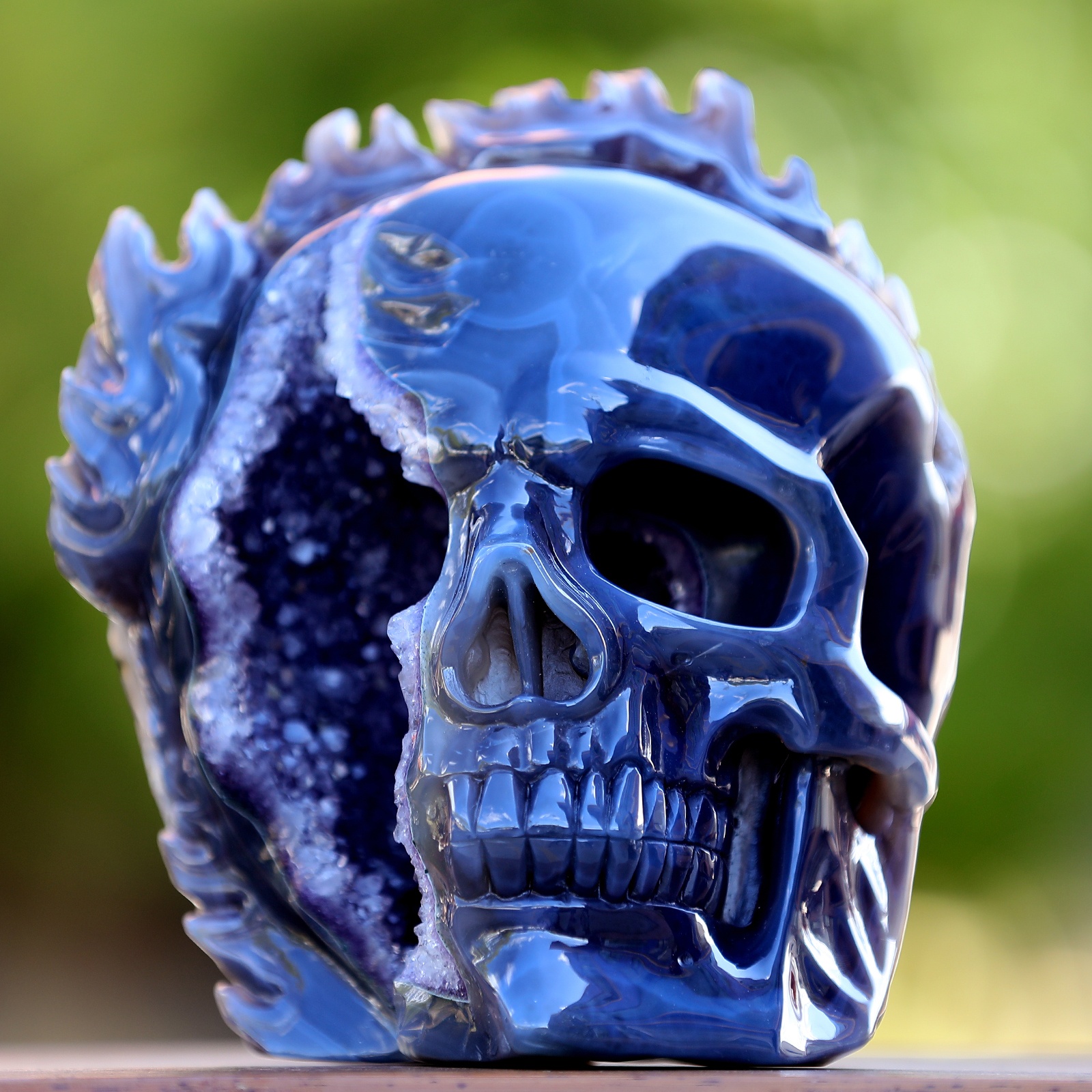 Amethyst Geode Agate Skull (1)