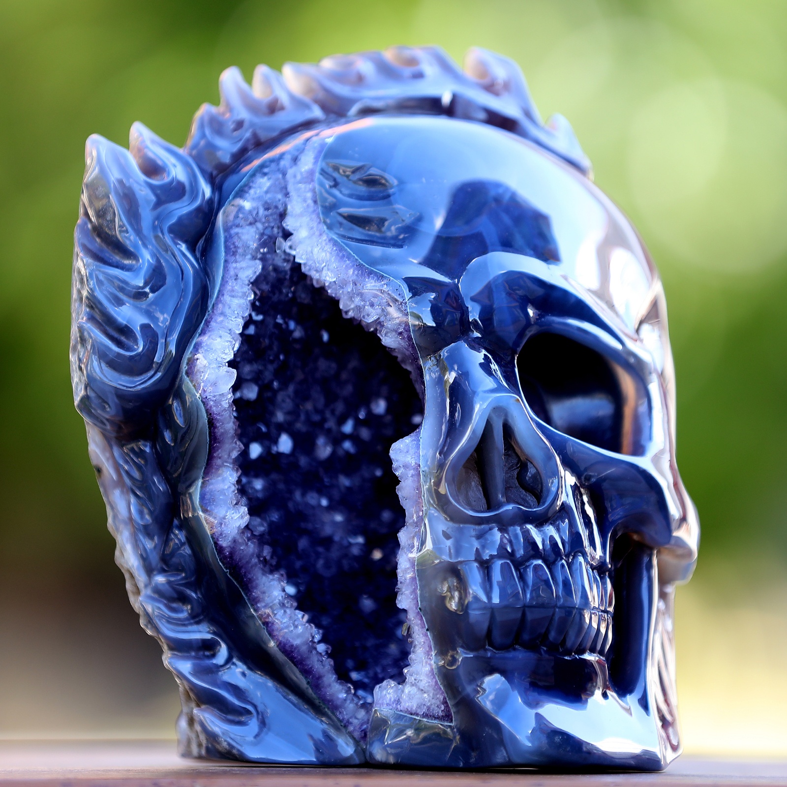 Amethyst Geode Agate Skull (2)