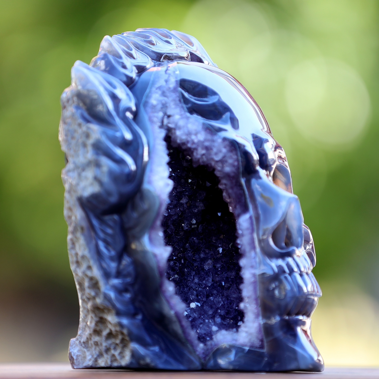 Amethyst Geode Agate Skull (3)