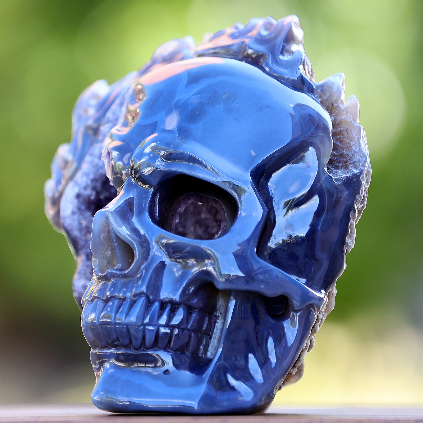 Amethyst Geode Agate Skull (8)