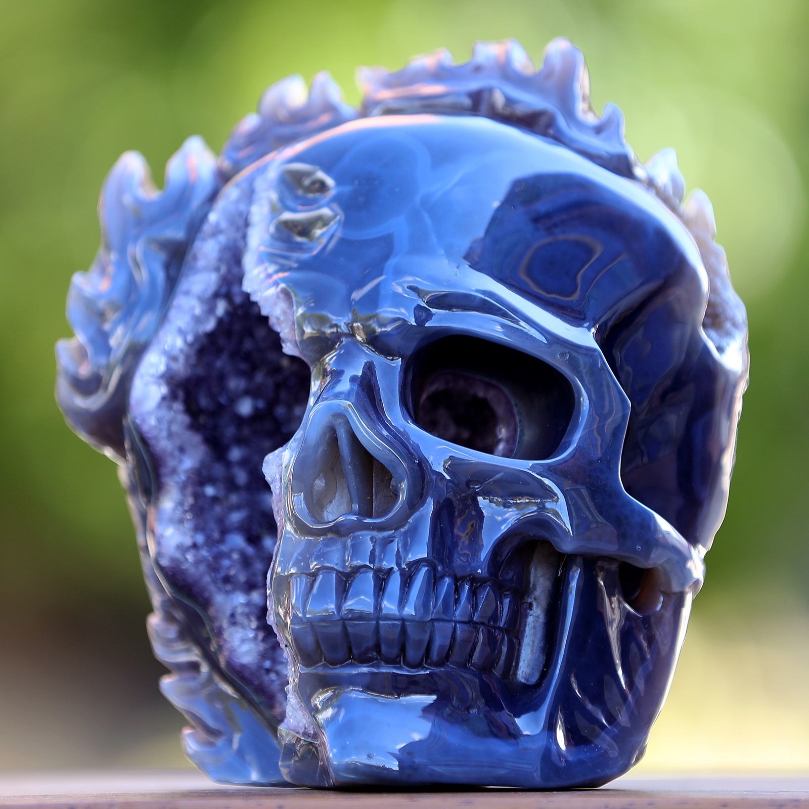 Amethyst Geode Agate Skull (9)