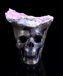 Ca-Aragonite Mineral Specimen Skull Hand-Carved Crystal Mineral Ornament