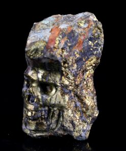 Chalcopyrite Mineral Specimen Skull Hand-Carved Crystal Mineral Ornament
