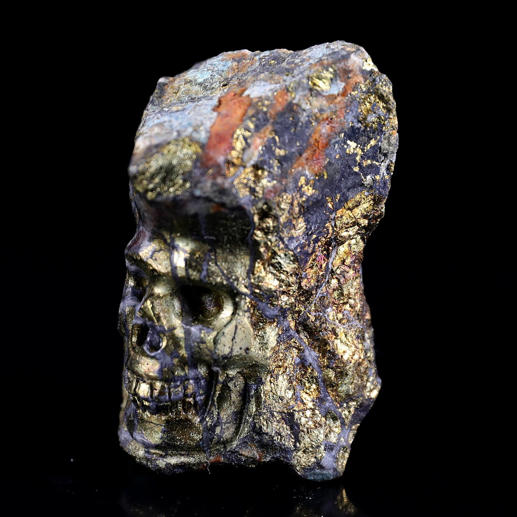 Chalcopyrite-Mineral-Specimen-Skull-Hand-Carved-Crystal-Mineral-Ornament