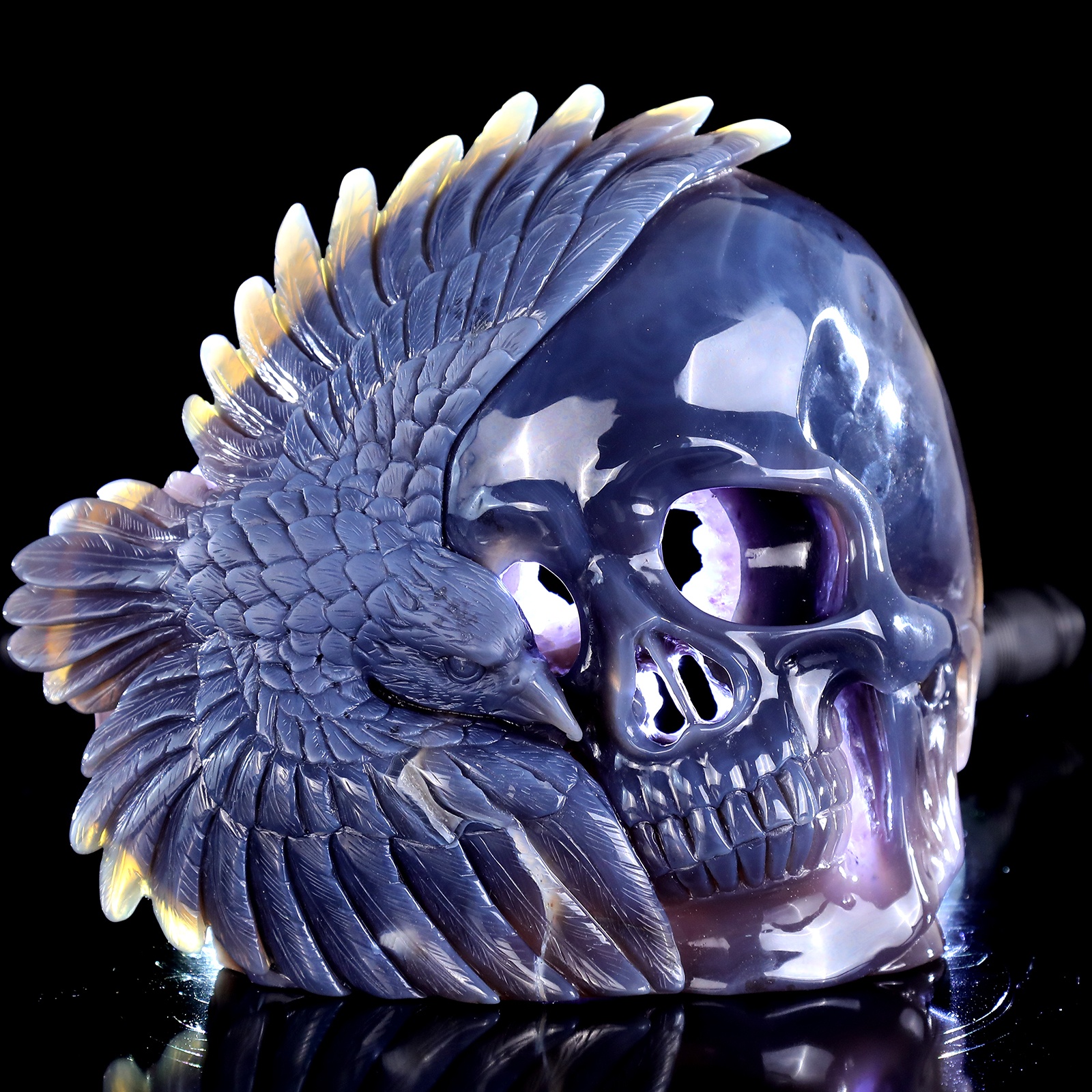 Crystal agate original human skull (1)