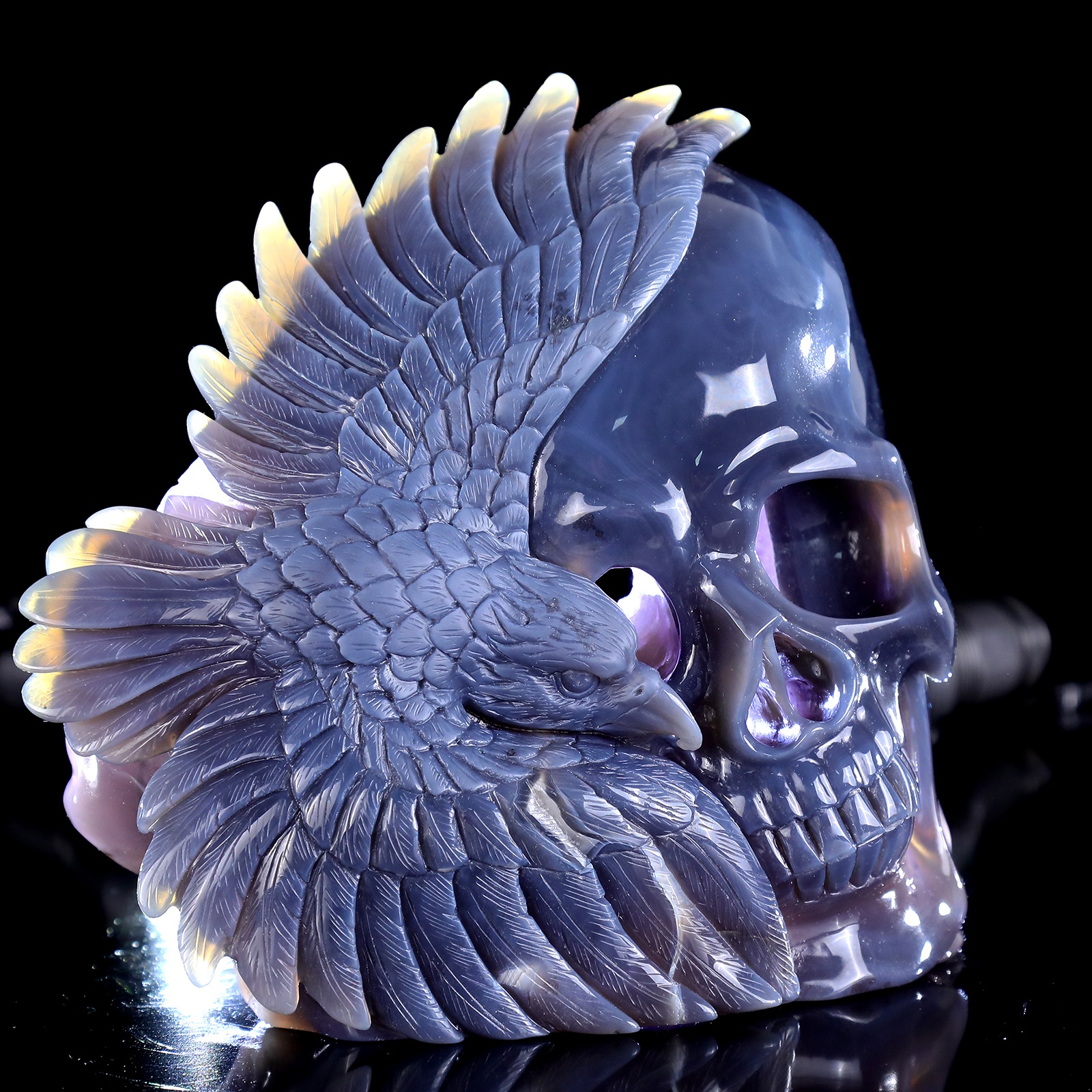 Crystal agate original human skull (2)
