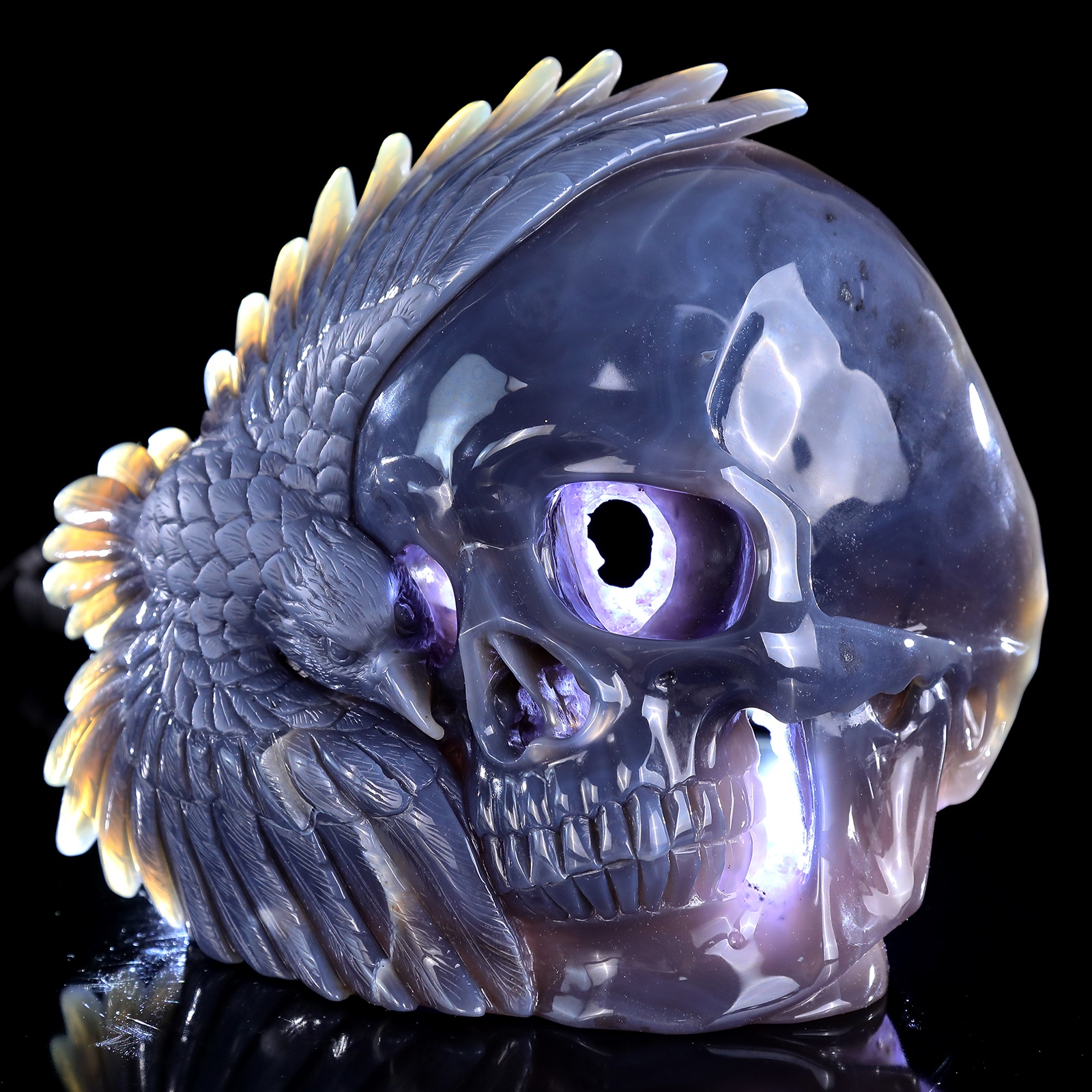 Crystal agate original human skull (3)