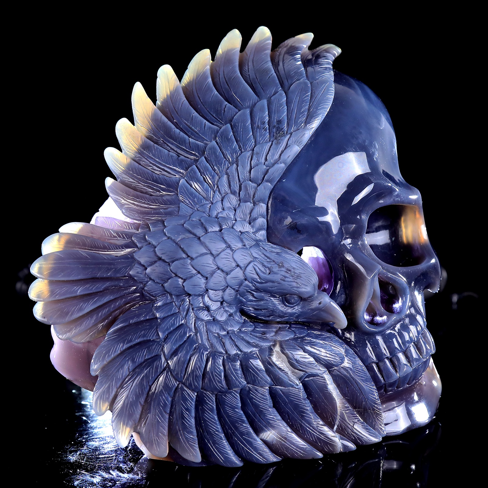 Crystal agate original human skull (5)