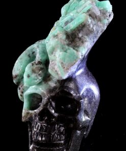 Giant Healing Emerald Handmade Figurines Emerald Skull and Snake Carvings