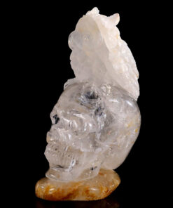 Hand-Carved Crystal Quartz Healing Crystal Decoration Skull and Owl