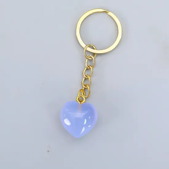 Wholesale Blue Chalcedony Mini Heart Keychain for Healing pictures & photos