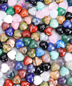 Bulk Mixed Natural Heart Shaped Tumbled Crystal Stones Polished Pocket Love Gemstones Chakra Healing Crystals for Meditation, Spiritual Decor, Valentines Gift, Crystal Grids