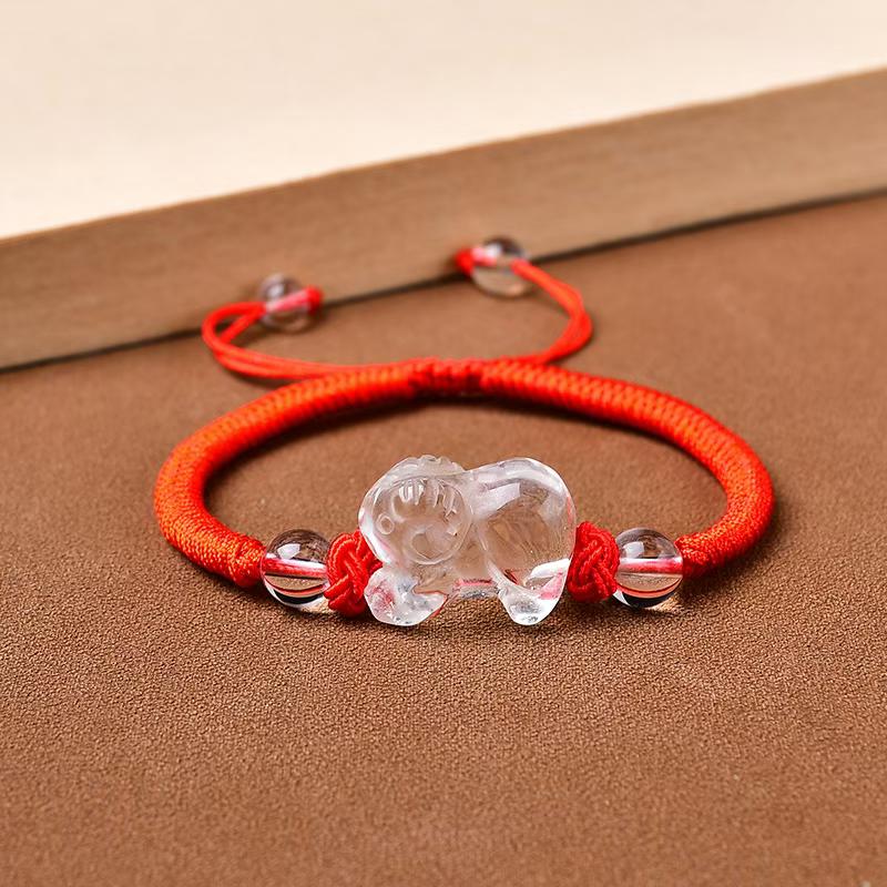 天然白水晶立体十二生肖红绳20×15×15mm左右30条 (4)