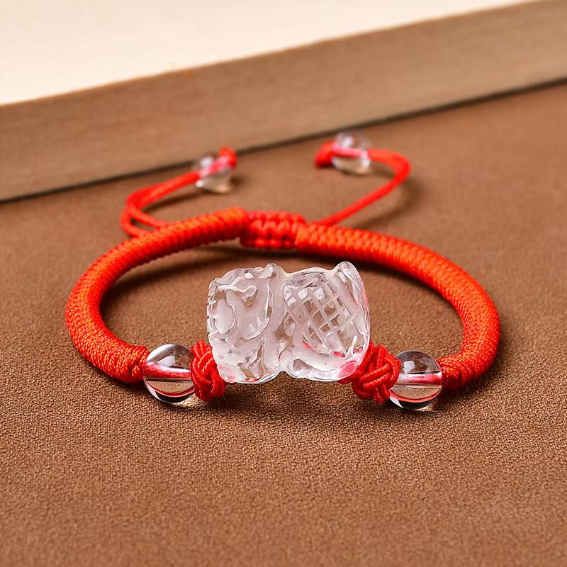 天然白水晶立体十二生肖红绳20×15×15mm左右30条 (5)